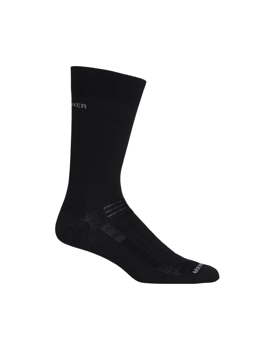 Black Men's Icebreaker Merino Hike Liner Crew Socks | USA 1044SGLO